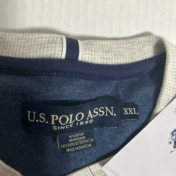 NET U.S. Polo Assn. Men's XXL Long Sleeve Thermal Shirt Natural Stretch Cream - Picture 8 of 8